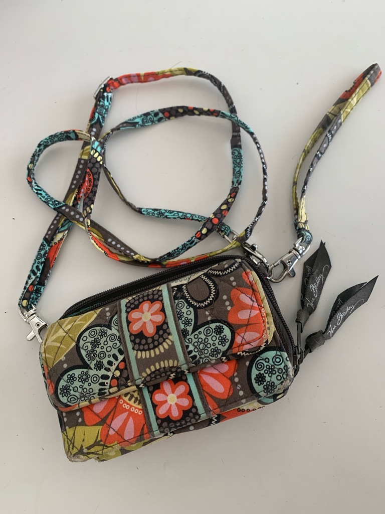 Vera Bradley Flower Shower All In One Crossbody Wristlet Zip Around Wallet Bag
